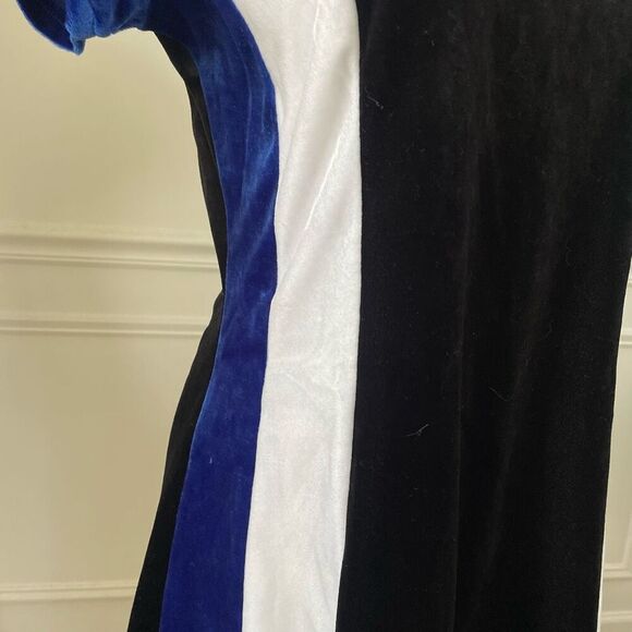 Vintage 90s 5*7*9 Colorblock Dress Spice Girls Black White Cobalt Blue S - Picture 6 of 8